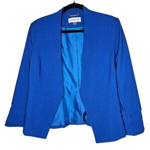 ⭐Calvin Klein 8 Blue Open Blazer Jacket Cardigan Office Chic Career Professional